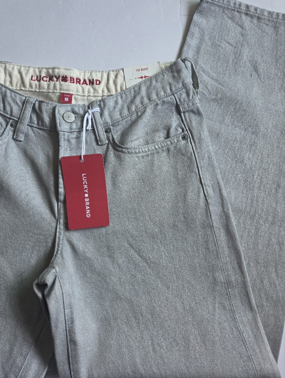 Lucky Brand Metallic Shimmer The Baggy Jeans - Picture 9 of 10